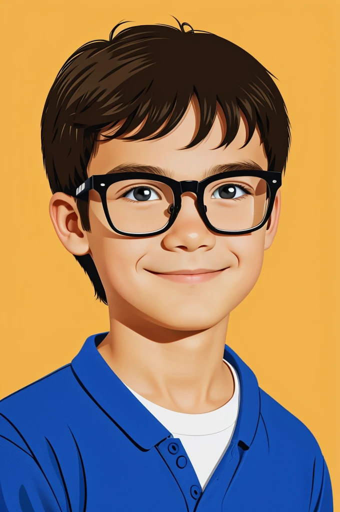 Felix 9 year old boy, with glasses vector illustration
