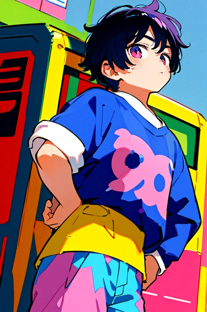 anime mature boy, looking straight ahead, anime aesthetic, 9 0 s anime aesthetic, young anime man, lofi artstyle, lofi aesthetic, 90s anime art style, lofi girl, Boy Anime, in the art style of 80s anime, anime vibes, lofi art, 90's anime style 