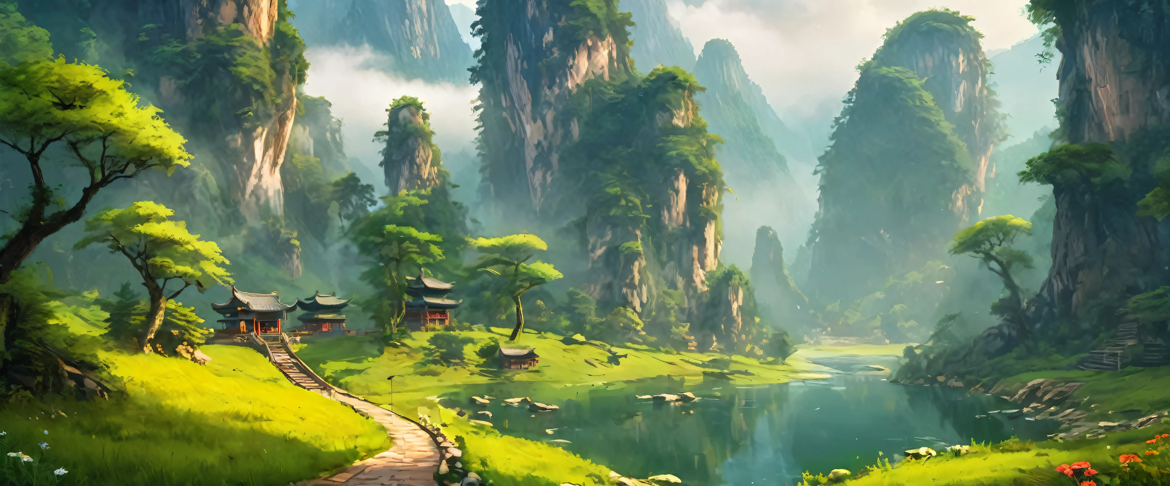 tmasterpiece,fairyland, dreamy, surreal, Best quality at best,high high quality,the Extremely Detailed CG Unity 8K Wallpapers,A charming dream scene in Zhangjiajie,towering trees,Glowing mushrooms and hidden fairy canyons,Creates a mysterious and captivating feeling,artstation,digital illustrations,complex,Uptrend,pastel colour,oil painted,award winning photography,bokeh,depth of fields,HDR,blooms,color difference,Reality,The is very detailed,ArtStation Trends,CGSociety trends,complex,high detal,dramaticidjourney Art
