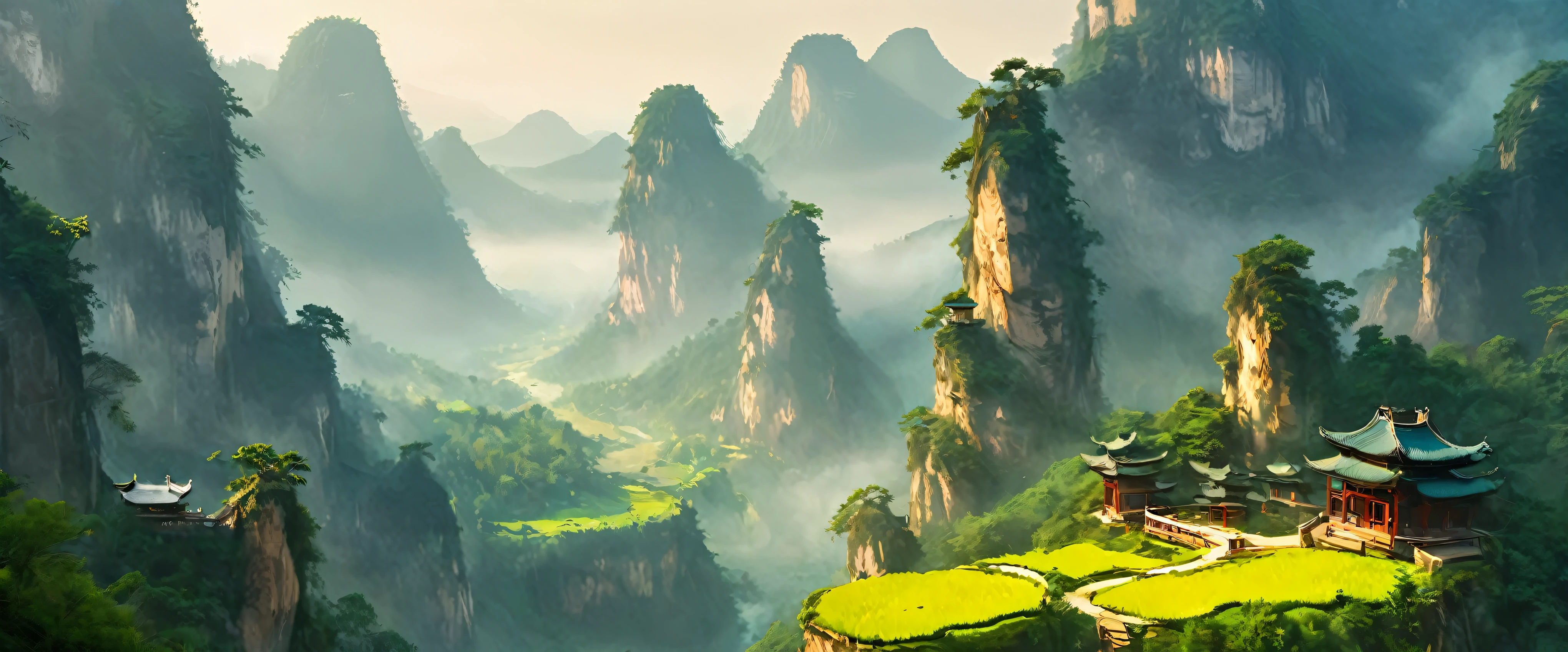 tmasterpiece,Best quality at best,high high quality,the Extremely Detailed CG Unity 8K Wallpapers,A charming dream scene in Zhangjiajie,towering trees,Glowing mushrooms and hidden fairy canyons,Creates a mysterious and captivating feeling,artstation,digital illustrations,complex,Uptrend,pastel colour,oil painted,award winning photography,bokeh,depth of fields,HDR,blooms,color difference,Reality,The is very detailed,ArtStation Trends,CGSociety trends,complex,high detal,dramaticidjourney Art