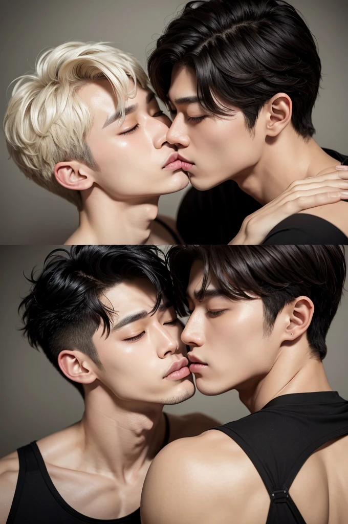 Jake of enhypen and Sunghoon of enhypen kissing