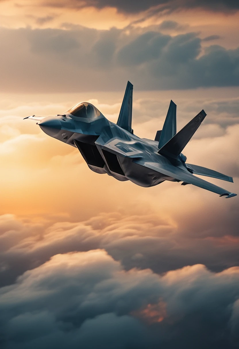 F-22 Raptor Fighter plane flying through cloudy sky, cinematic action camera,  exciting epic action camera, masterpiece quality wallpaper, sharp details (masterpiece:1.2) (photorealistic:1.2) (bokeh) (best quality) (intricate) (8k) (HDR) (cinematic lighting) (sharp focus)