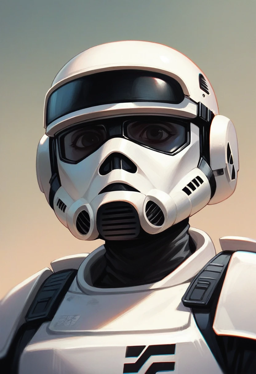 a photo of a female ELITE stormtrooper PILOT BLACK ARMOR and a pilot stormtrooper helmet with her spaceship