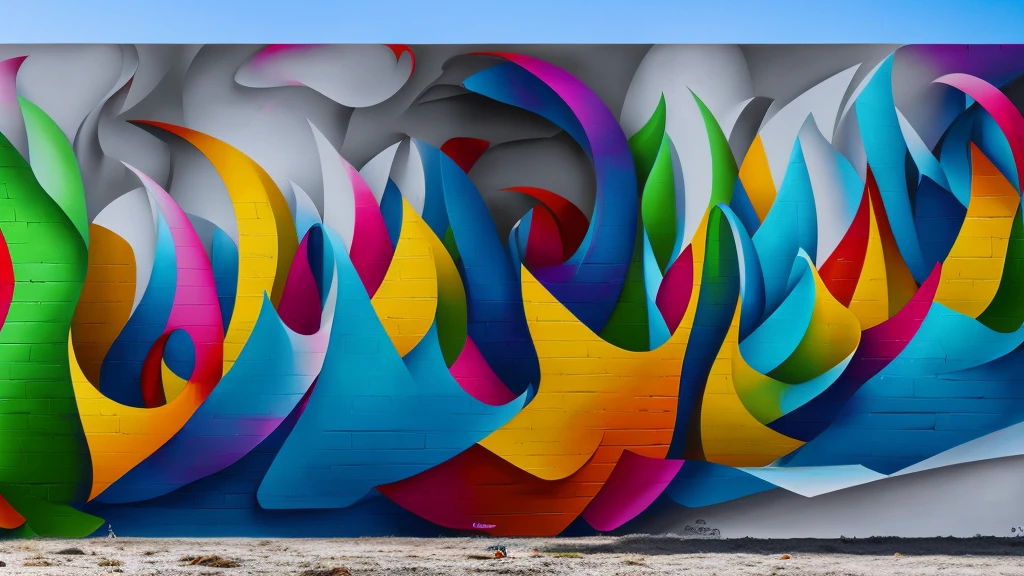 A wall, with ultra-realistic 3D graffiti, in the style of wynwood walls, no bright colors