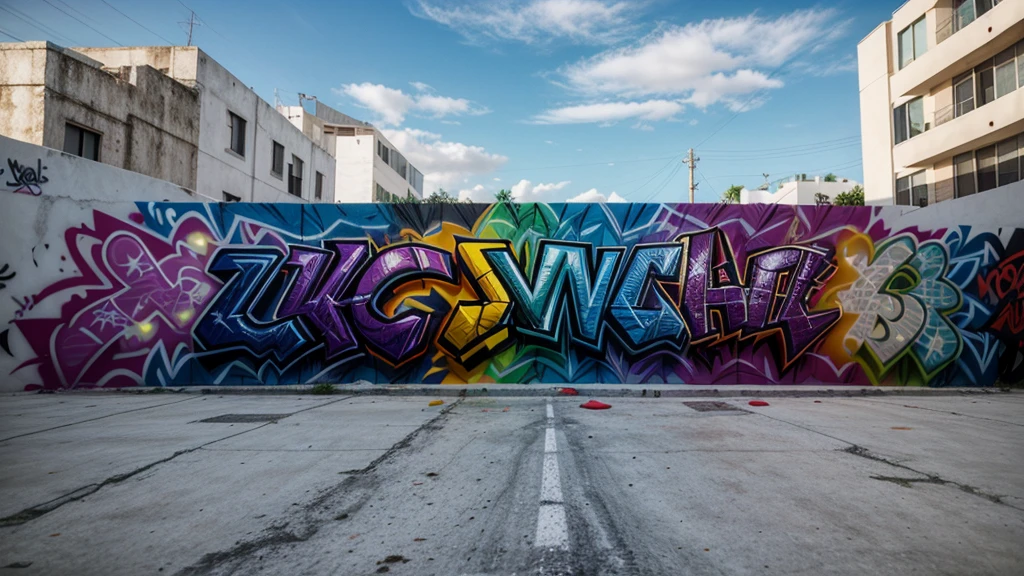 A wall, with ultra-realistic 3D graffiti, in the style of wynwood walls, no bright colors