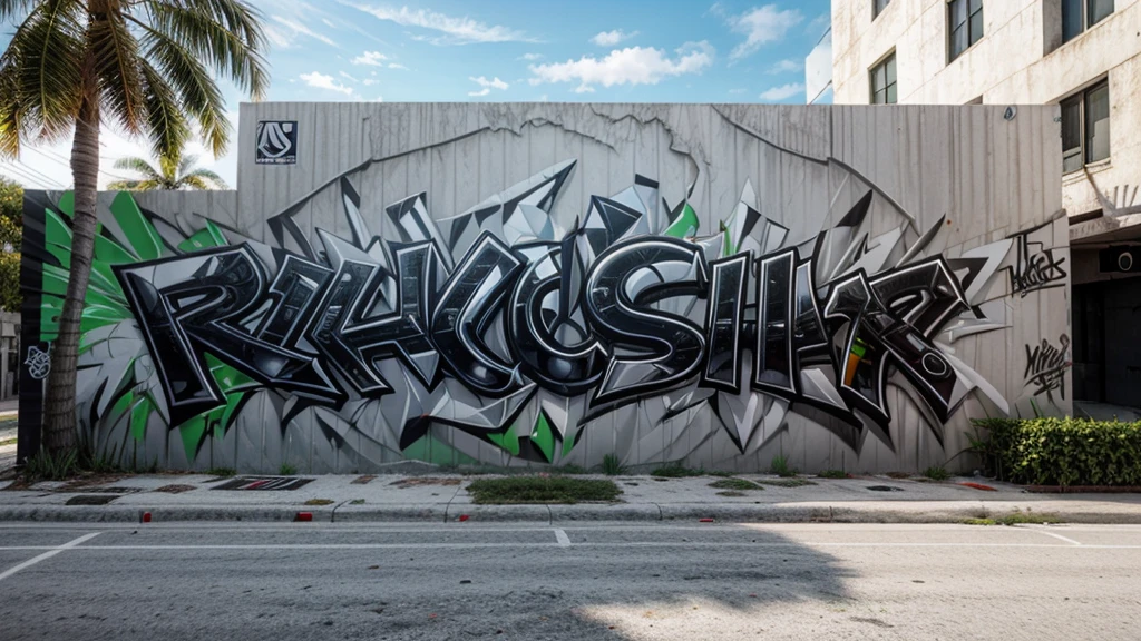 A wall, with ultra-realistic 3D graffiti, in the style of wynwood walls, no bright colors