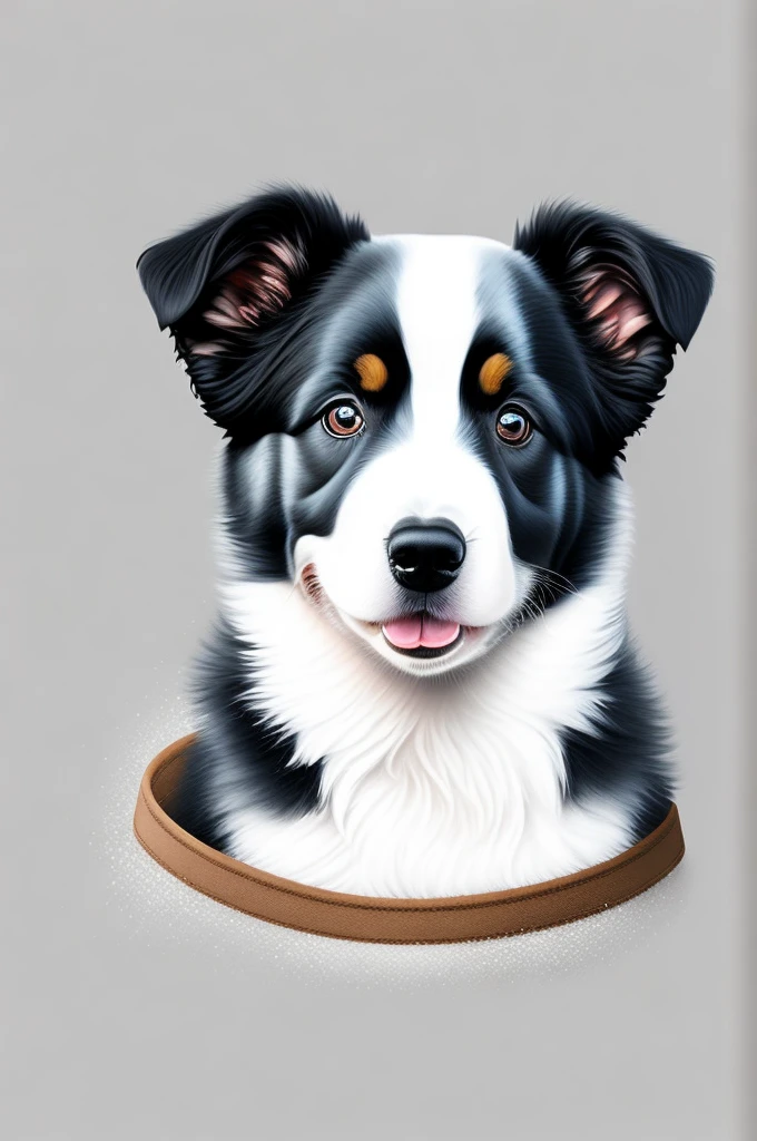 border collie, Puppy, t shirt design, rzminjornada, vectorial art, White background