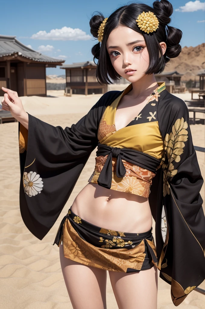 Create a sand-themed kimetsu no yaiba haori