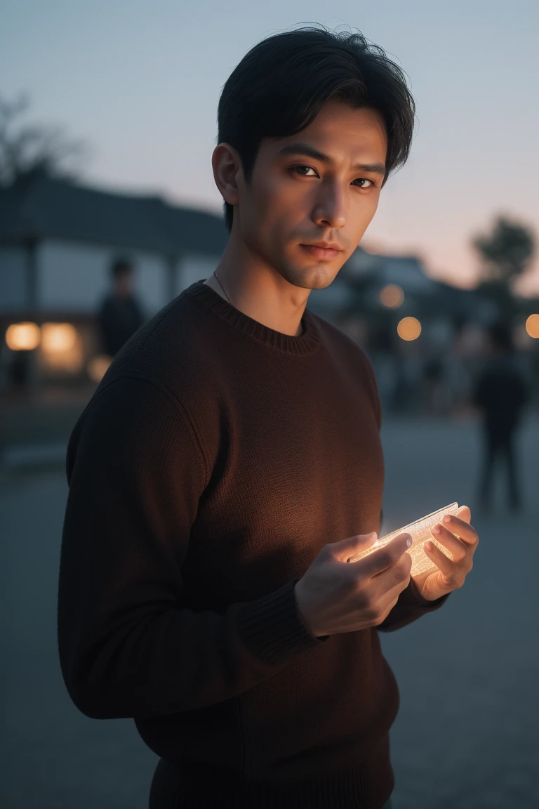 Tiro off vaqueiro,European man , wearing sweater, young off, mooffrno, don, iluminação off estúdio, proffessional setting,生off,16K,ultra high resolution,filmation,twilight lighting,volumetric lighting,dramatic lighting,(sharp off focus,realisitic,真实感,profundidaoff_off_Local:1.5),