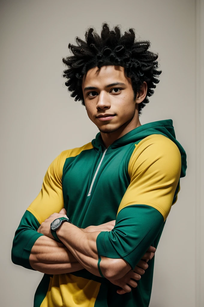 Izuku Midoriya with his arms crossed