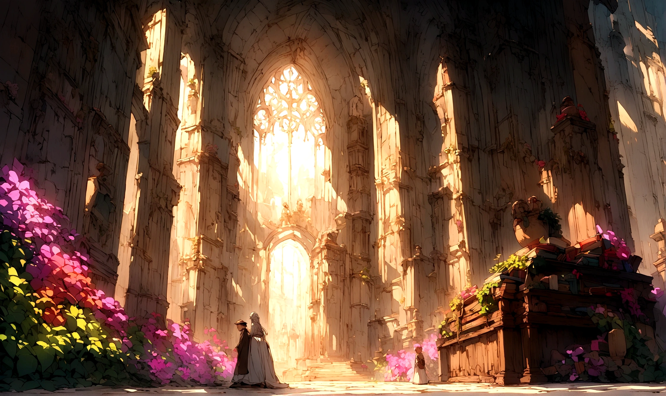 Draw a colorful open book (( animation)), coming out of history