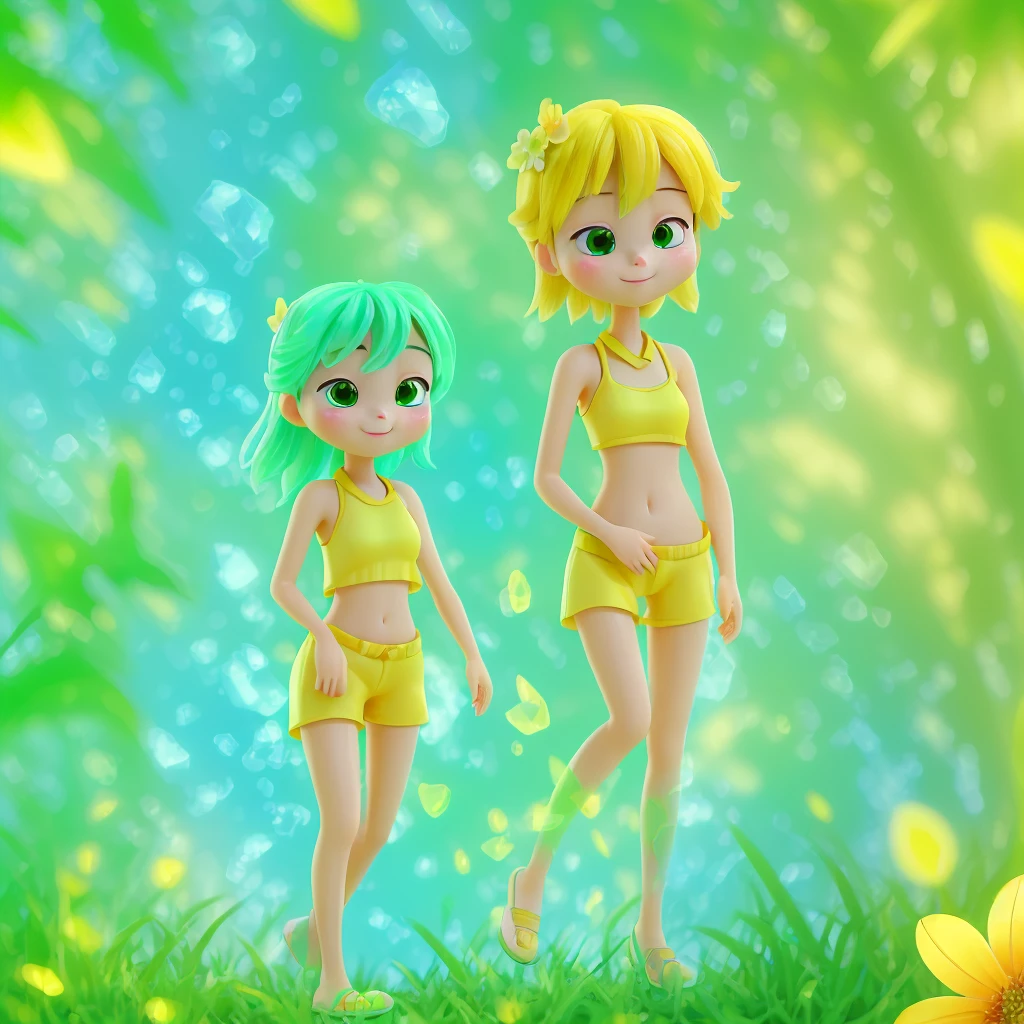 Summer vacation Shining clear々Shii It gives you a positive feeling that makes you feel good。 Nature only images Image of yellow, green and clear blue People are removed from the image