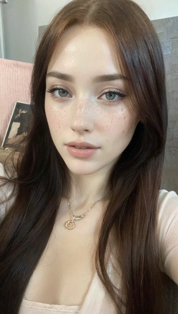 intricate detailed portrait of a woman with red hair, freckles, extremely detailed hair, extremely detailed skin, extremely detailed eyes, extremely detailed lips, woman wearing a dress, (best quality,4k,8k,highres,masterpiece:1.2),ultra-detailed,(realistic,photorealistic,photo-realistic:1.37),vibrant colors,warm lighting,cinematic composition,elegant,graceful
