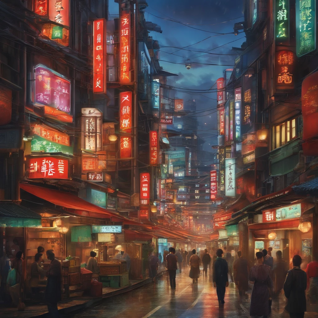 Japanese technological city landscape