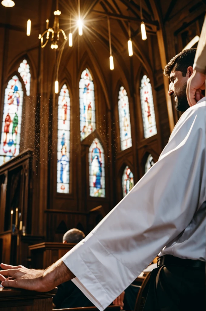 Create an image where the body of Christ appears and within the body the pastors, the leaders, the disciples are reflected. 