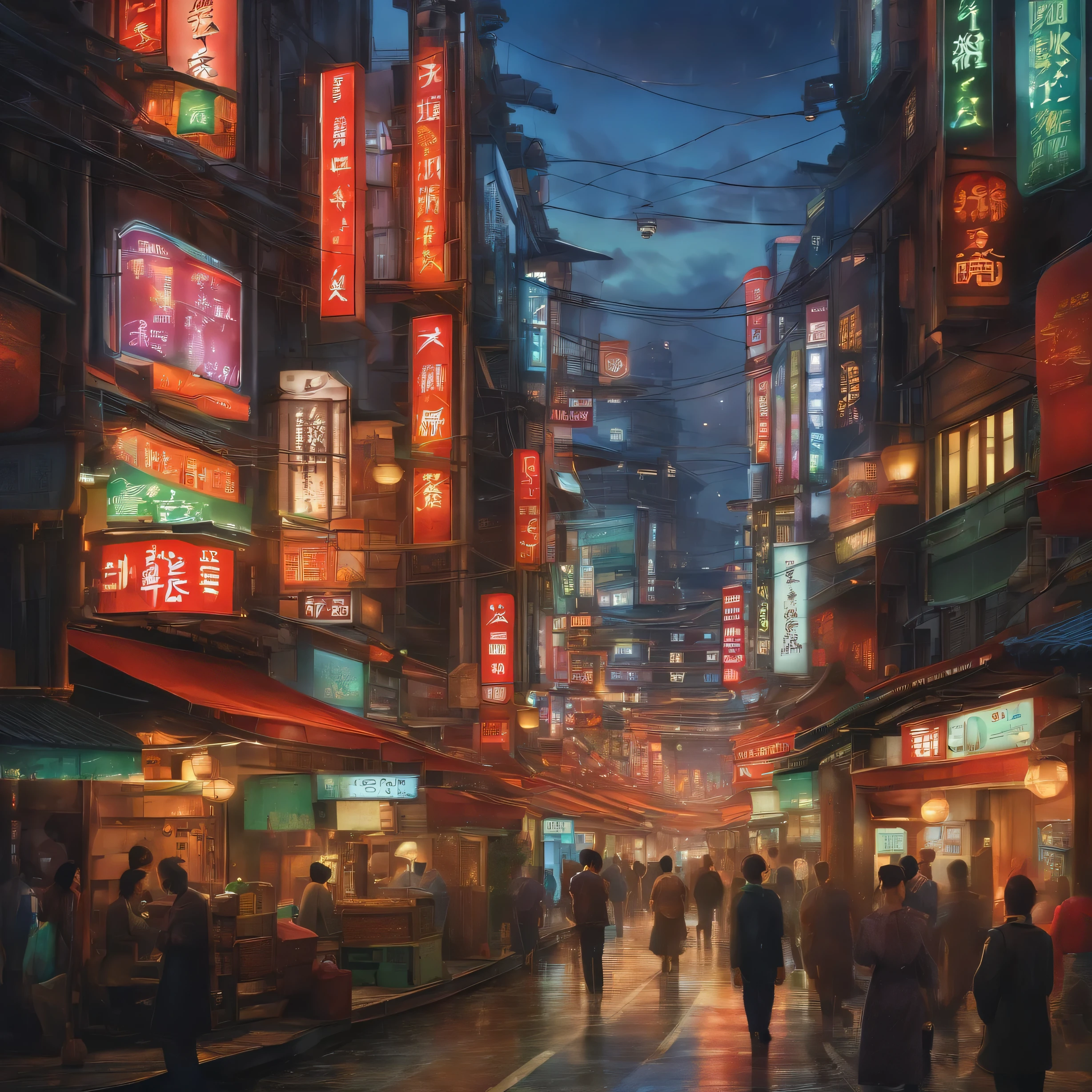 Japanese technological city landscape
