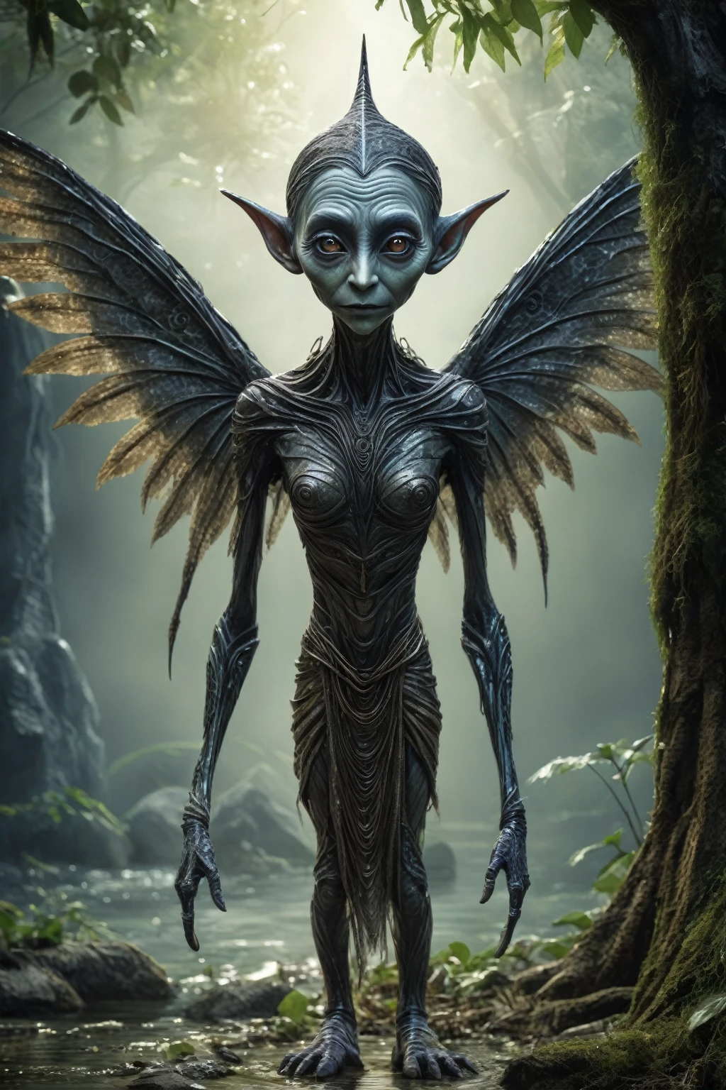 full body shot, beautiful beggar niobium graphite mummy of Alien Entity,native italian babychild, wants eat,survival in criminal city of future,Cinematic,soft colors, Technicolor,natural skin textures, hyper realism, hyper detailed,Extremely detailed,High contrast,Masterpiece,Realistic,Ultra Detailed, intricate details,realistic humid leather,extremly intricate,Epic Realistic, cinematic style, irina yermolova,high contrast,hdr,extremely detailed, [deep night landscape],masterpiece, intricate details, eyes extremely detailed, high detailed eyes,8k resolution,retina, Nikon Z9,China,elegant wings,extremely detayled wings,orc,Li River in Guangxi Zhuang of China, Pisces, pointed ears，perfect, Elf，transition between two art styles, Double contact, X-ray, Creative, vivid light, fantasy, Abstract, Surrealism, super detailed, high resolution, trap against fairies between trees
