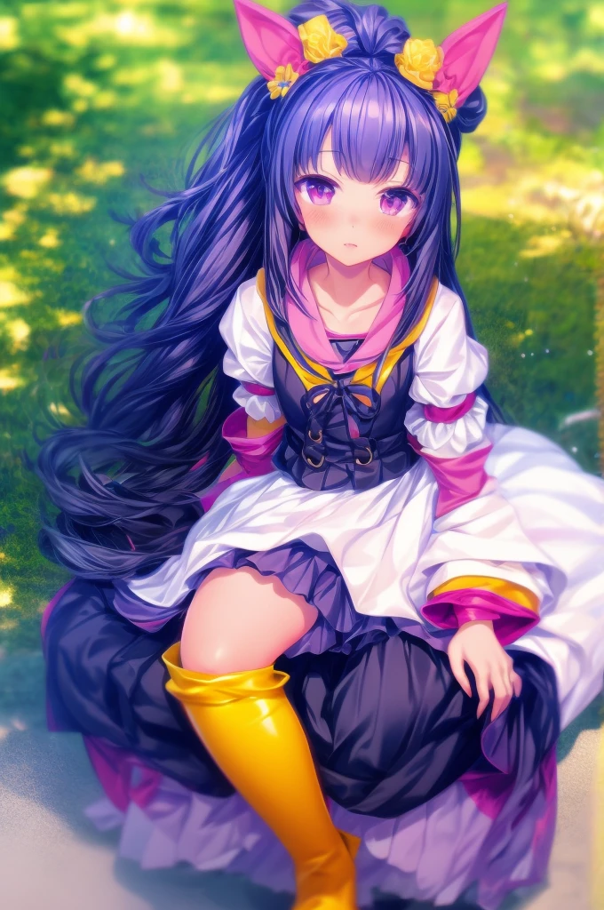 Three prety girls(umamusume)
Wearing rain boots, over knee high boots
(high quality),(8K)