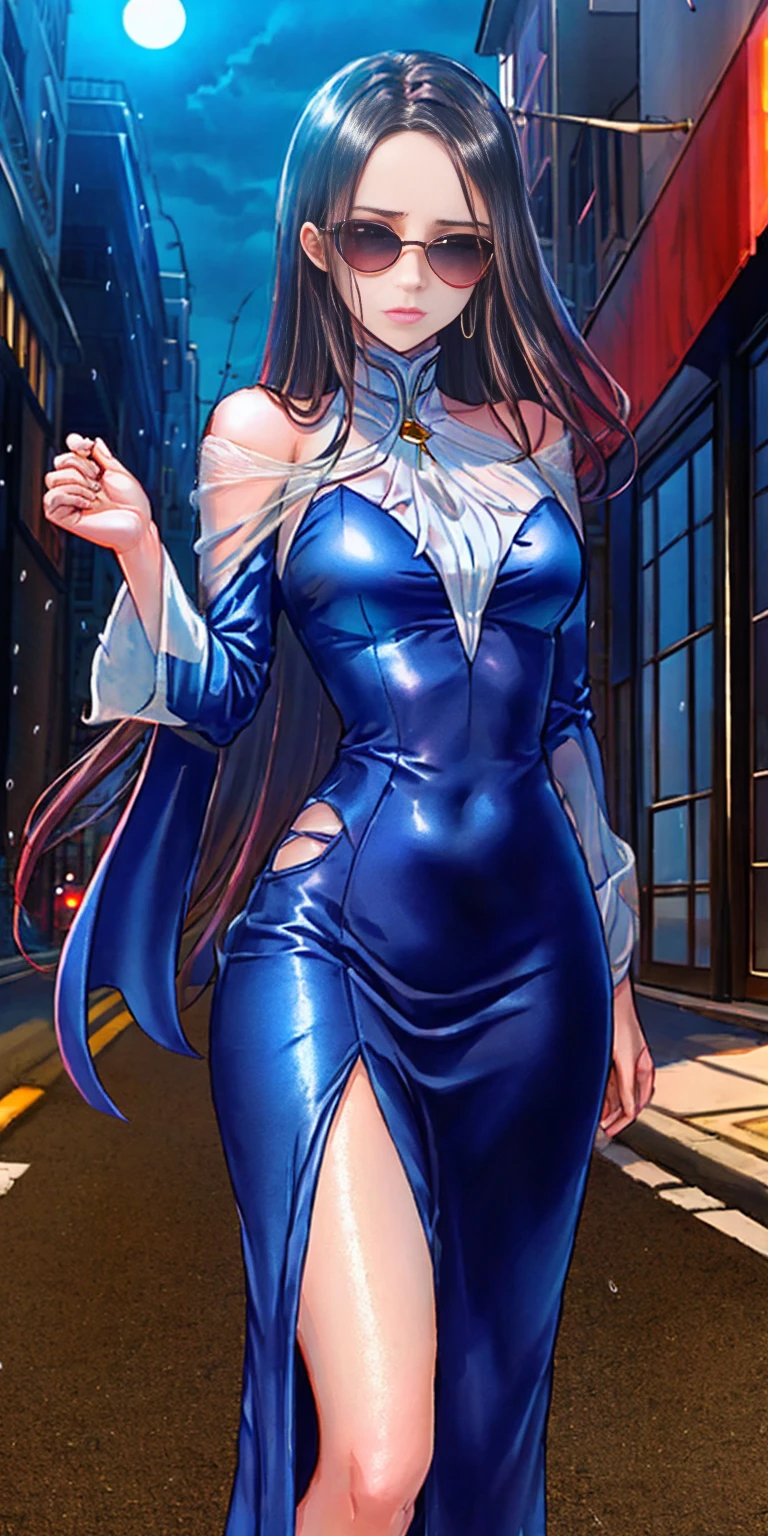 Setting: Atmospheric Street Background (Think bustling city street at night with neon lights and rain, a foggy alleyway, or a deserted highway at dusk) - Choose the specific atmosphere you desire. Character: Appearance: Ultra Quality - High level of detail and realism Shiny Skin - Glowing and healthy Long wet Hair - Flowing down the back Narrowed Eyes - Focused and intense expression (sharp or piercing) Attire: Long Dress - Elegant and flowing Pose: Fingers Crossed - A gesture hinting at hope, nervousness, or even making a wish. Accessories: Sunglasses - Adding a touch of mystery or coolness (consider the style of sunglasses to match the overall mood) Additional Notes: Consider adding details about the character's posture (standing tall, leaning against a wall, etc.) to enhance the scene. The quality of the image is 8K or Cinematic elf woman praying hands