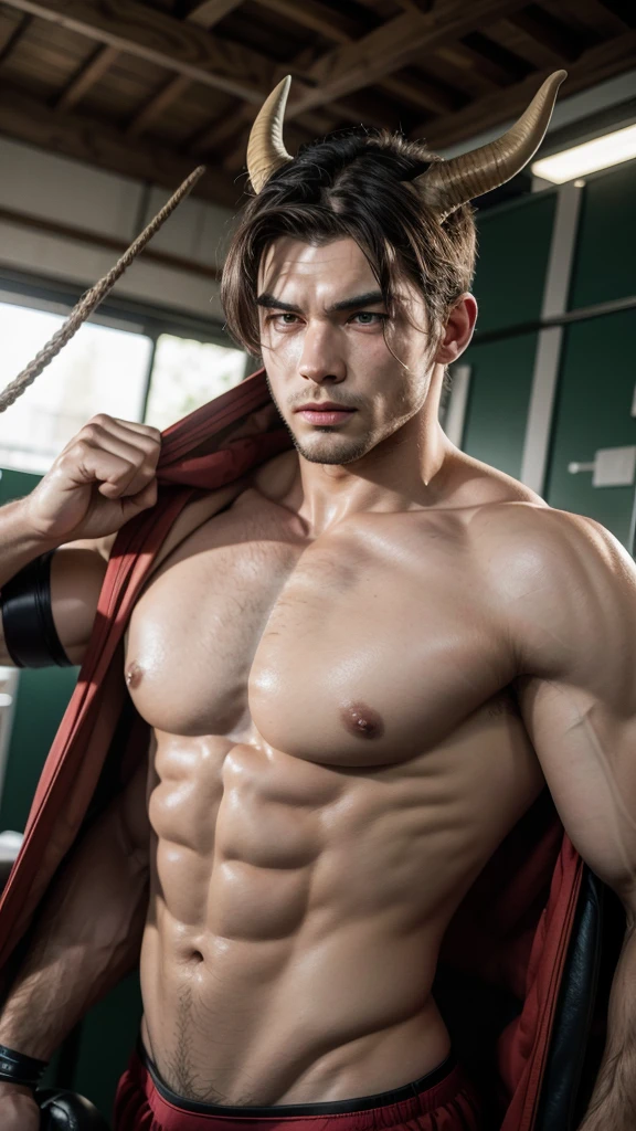 Make a boxer, in a Minotaur body