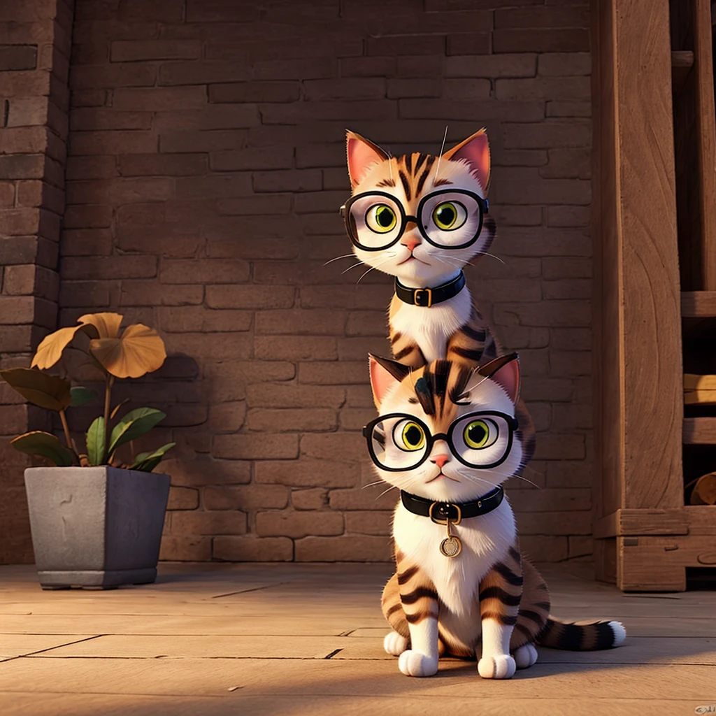 Cat with black glasses