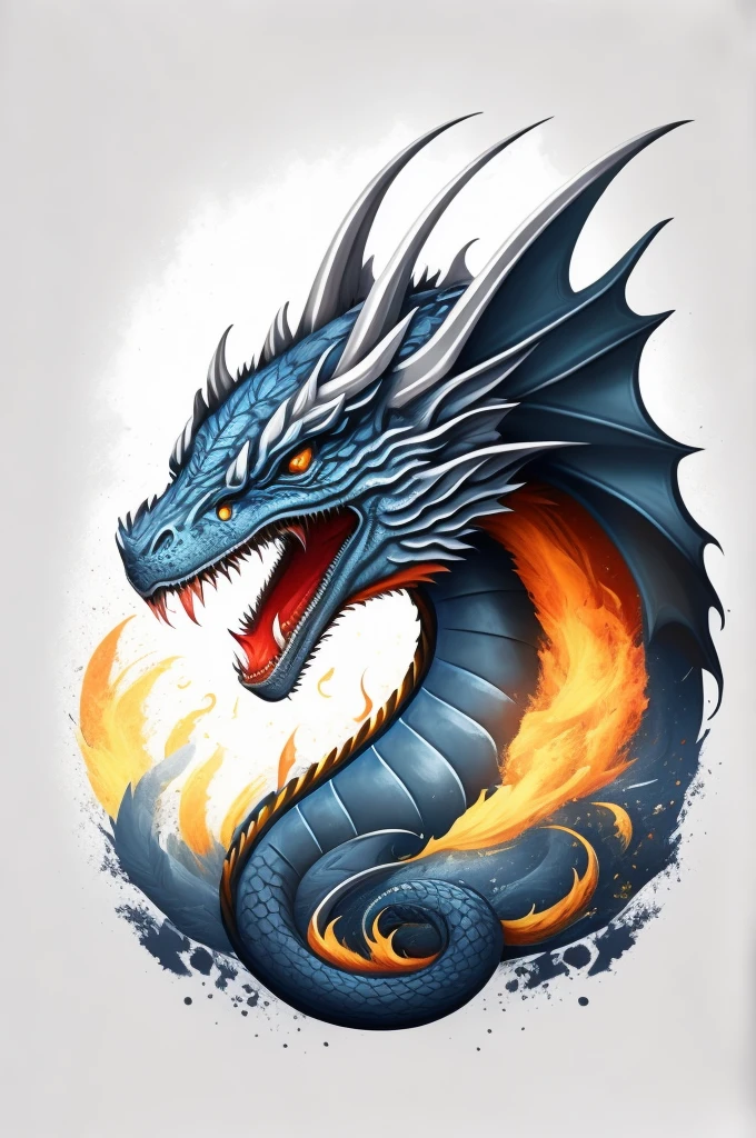 Dragon, t shirt design, rzminjornada, vectorial art, White background