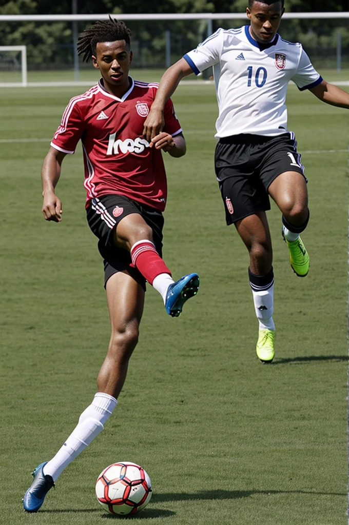 Mickel Jordan playing soccer