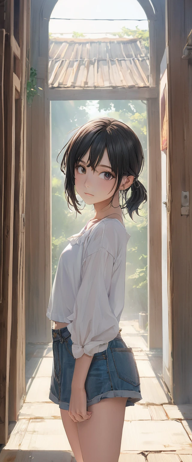 (masterpiece, Highest quality:1.2), One girl, alone,bony body、15 years old、Anime Style