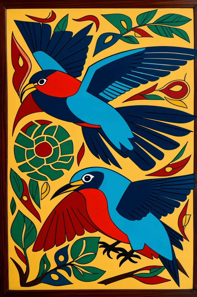 Create a Logo with the Guardarranco bird in full flight with elements of Nicaraguan crafts 