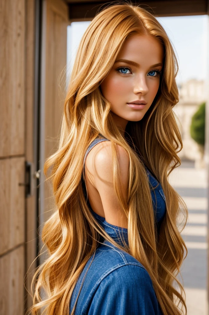 Fille rousse latine, latin model, Mannequin blonde de 23 ans, blonde model looking at camera, woman with a beautiful face, long hair woman,