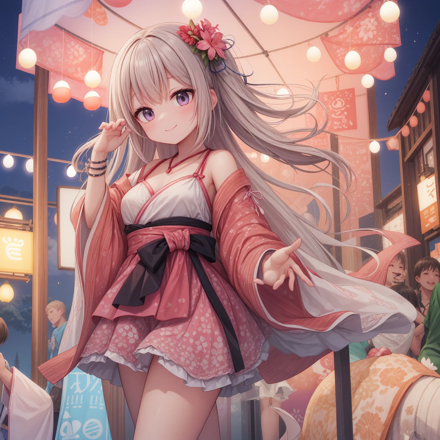 Summer festival、night、smile