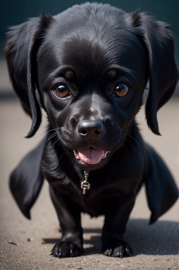 create a 2D mascot, specifically a little black dog