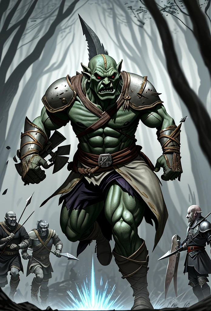 The scene begins with the armies of orcs and elves in opposing positions, ready for combat. The orcs, large and strong, wear leather armor and wield axes and swords, while the elves, more slender and elegant, wear light cloth armor and carry bows and spears.The sound of the orcs' war drums resounds across the battlefield, while the elves respond with the melancholy sound of their war horns. Then a gigantic orc advances, raising a massive battle axe, leading the charge of the orc army.The elves hold their positions, awaiting the charge. When the orcs close in, the elves shoot arrows into their ranks, trying to inflict as many casualties as possible. The orcs, driven by fury, continue to advance, but many fall under the shower of arrows.(((melhor qualidade)), ((obra-prima)), ((ultra realista)), lente de 55mm, (fotografia de retrato profissional em preto e branco), fotografia glamourosa, tempo noturno, baixo ângulo, aterrorizante senhor vampiro masculino Nosferatu, ((rosto franzino, magro, olhos grandes assombrados, careca, pele enrugada)), presas longas, vestes esfarrapadas, pele pastosa, interior gótico escuro da catedral, fundo detalhado, melhor qualidade, iluminação cinematográfica suave, foco nítido