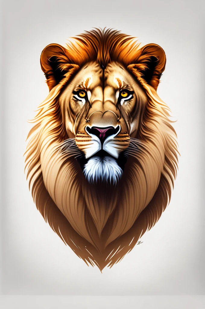 A lion head t-shirt, safari, White background, t shirt design, rzminjornada, vectorial art