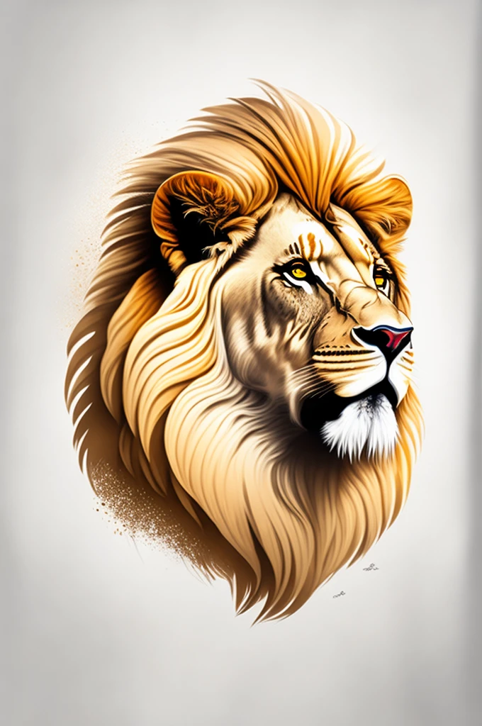 A lion head t-shirt, safari, White background, t shirt design, rzminjornada, vectorial art