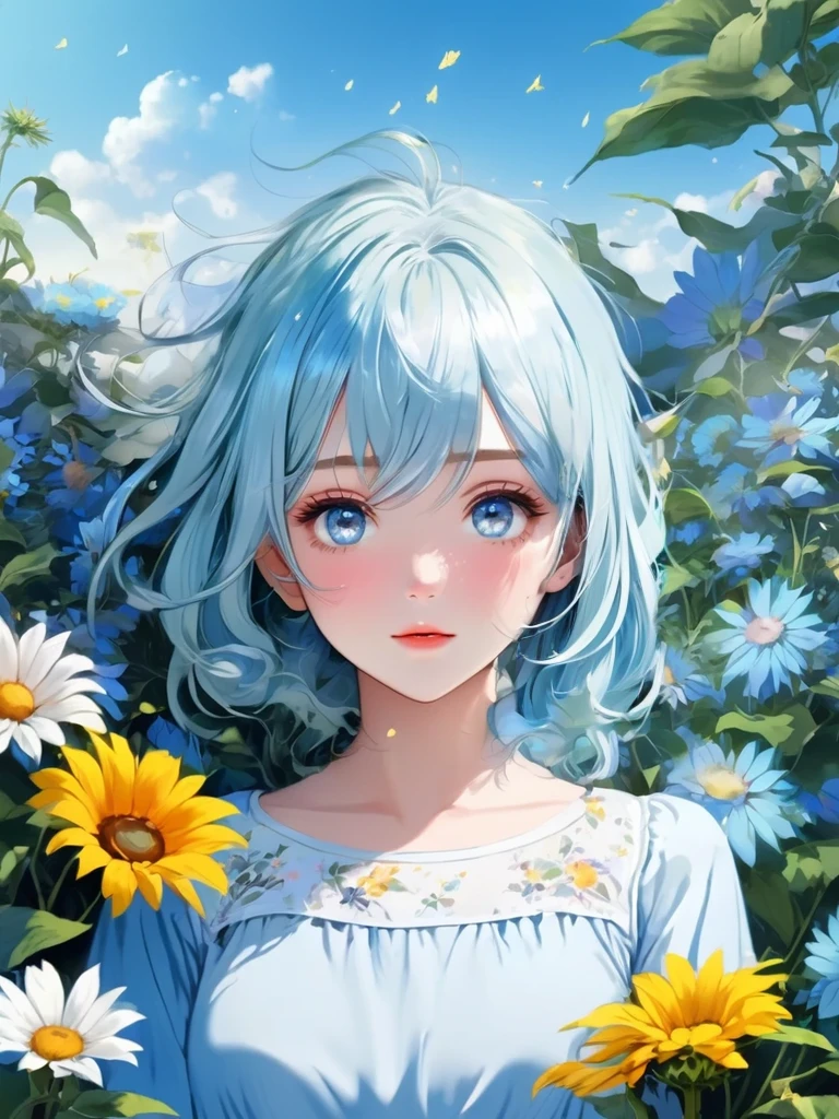 Light blue hair