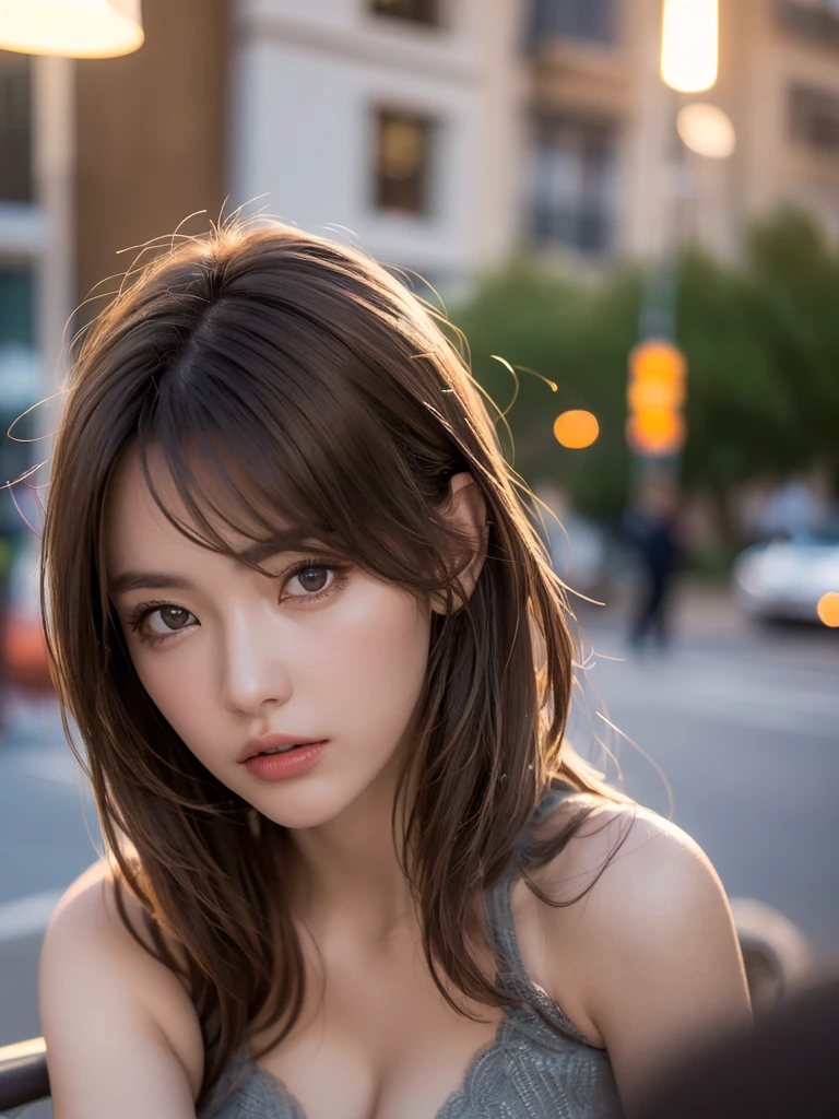 Asian high school girls,Wearing a summer ,(Detailed skin:1.2),(Glowing Skin:1.1),Highest quality, masterpiece, Ultra-high resolution,(Realistic:1.4), RAW Photos,(Soft Saturation:1.3),(Fair skin:1.2), One Japanese idol, compensate,(lipstick),(eyeliner), Brown eyes, (View your viewers), 18-year-old, Detailed face, Perfect female body, Medium Hair, Hair swaying softly in the wind, Her light brown hair shines golden towards the tips., 非常にDetailed face, (Depth of written boundary),, bridge, building, city, city lights, colorful, night, Ocean, Outdoor, scenery, null, water, bridge, island,
masterpiece, Highest quality, Moody lighting, Blue Hour,