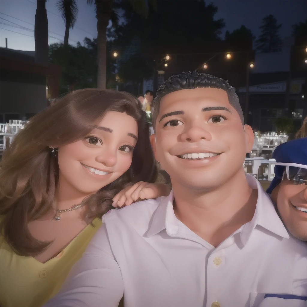 they are posing for a Photo together at a restaurant, powder Nándor Katona, night!, happy couple, lovely couple, ronaldo luis nazario from lima, Photo, a Photo, profile picture, he is! about 30 years, both smiling at the camera, couple, ronaldo luis nazario de lima, night, Photografia selfie 8k
