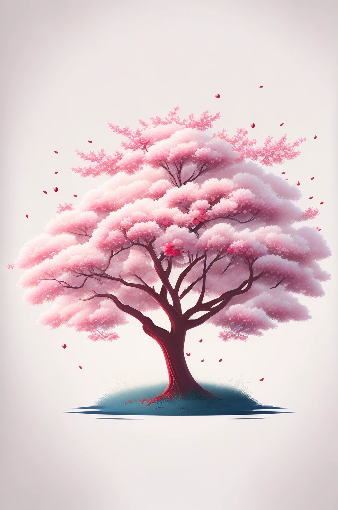 a cherry tree, White background, t shirt design, rzminjornada, vectorial art