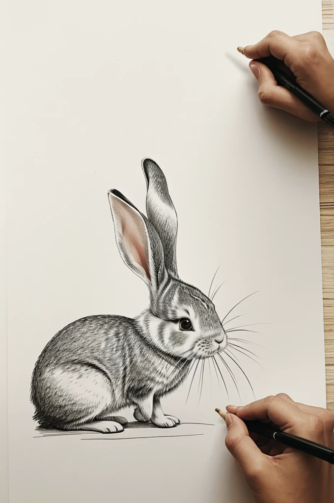 draw me a rabbit drawing 