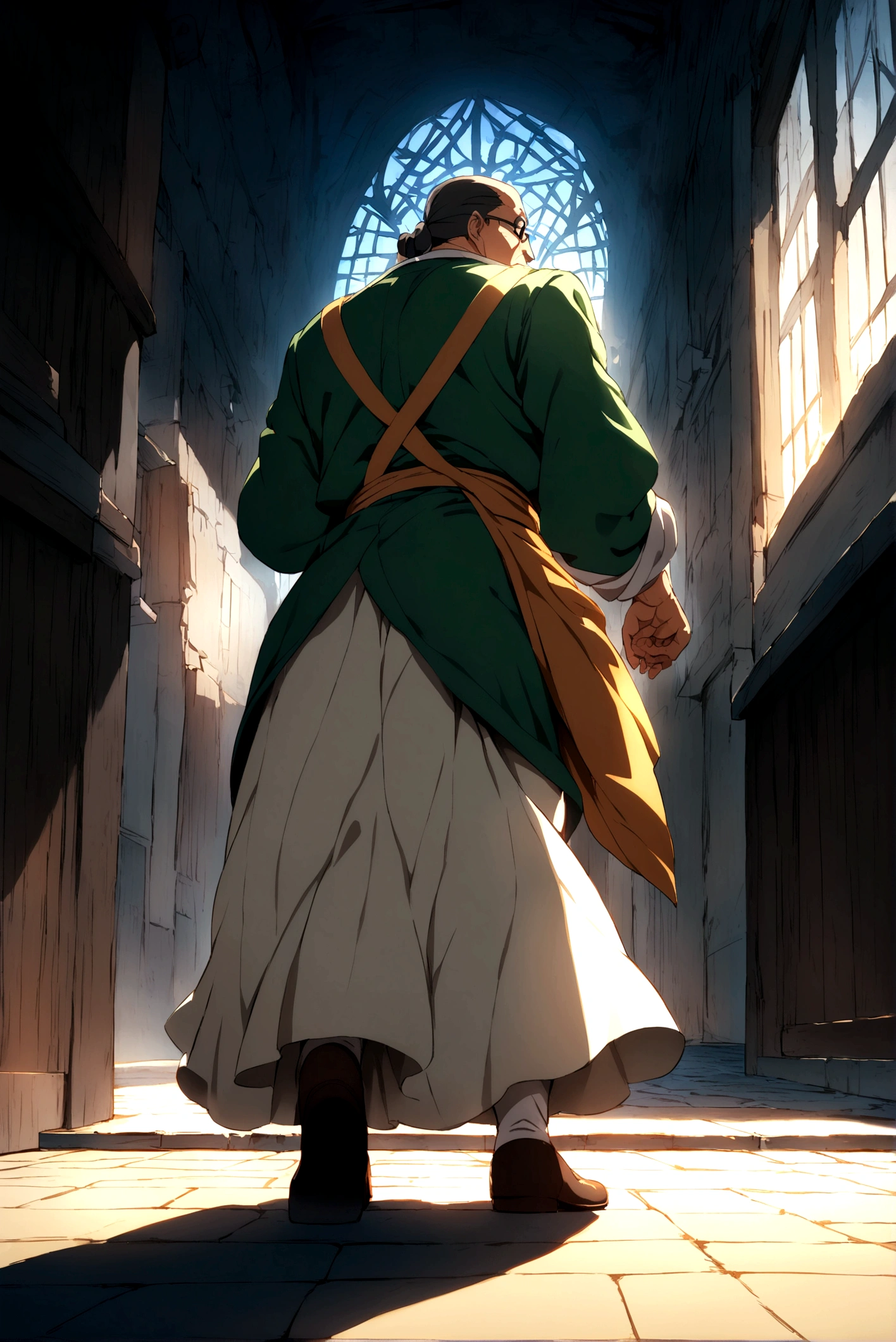 Anime teacher who his name is Madani san, he has hunchback