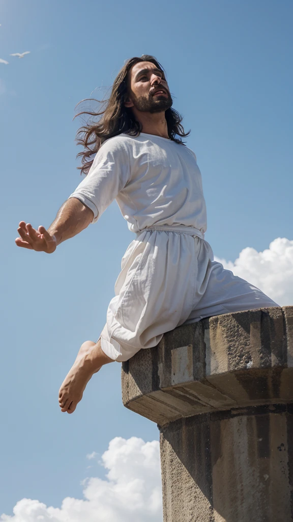 Jesus hovering in the sky