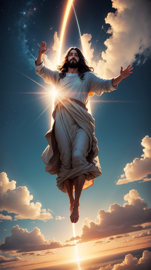 Jesus hovering in the sky