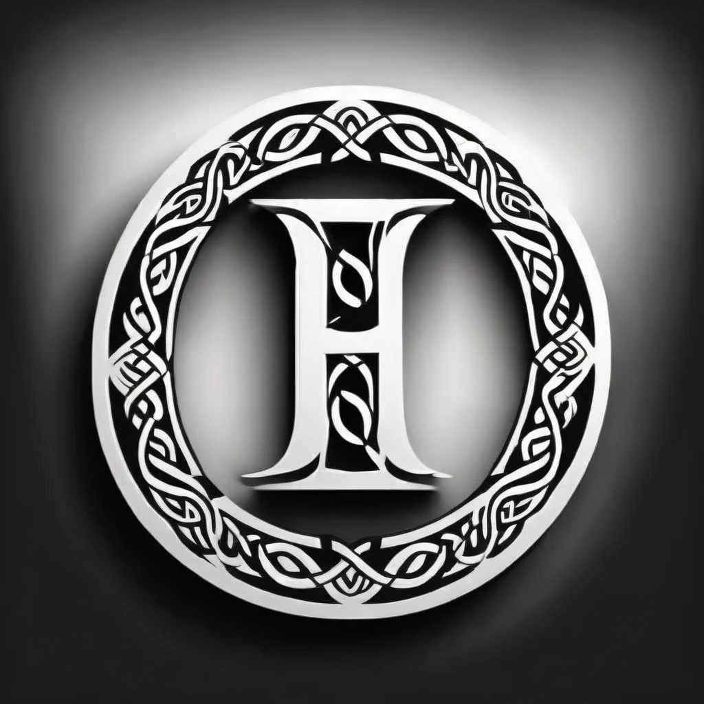 celtic style, tribal style, norse style, black and white, alpha, greek letter alpha, α