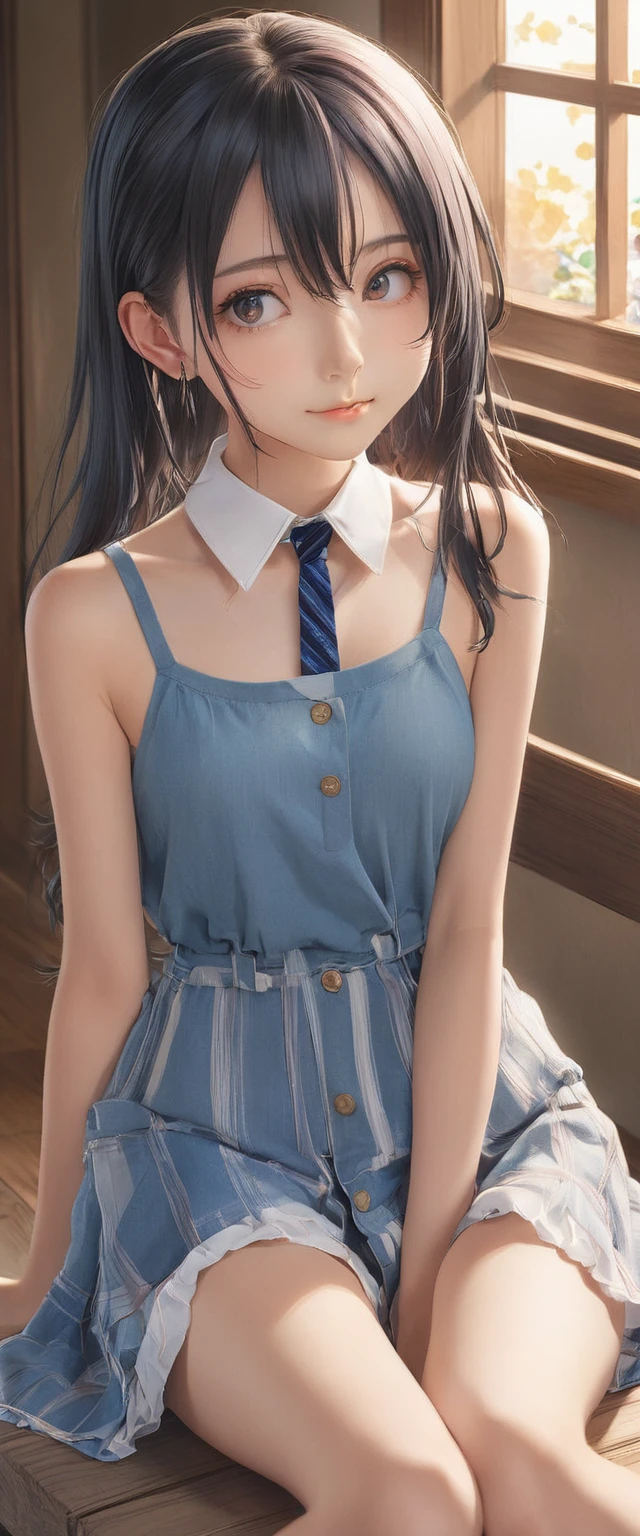 (masterpiece, Highest quality:1.2), One girl, alone,bony body、15 years old、Anime Style