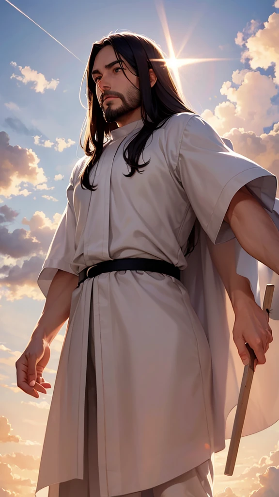 Jesus hovering in the sky