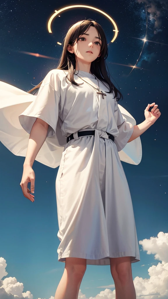 Jesus hovering in the sky