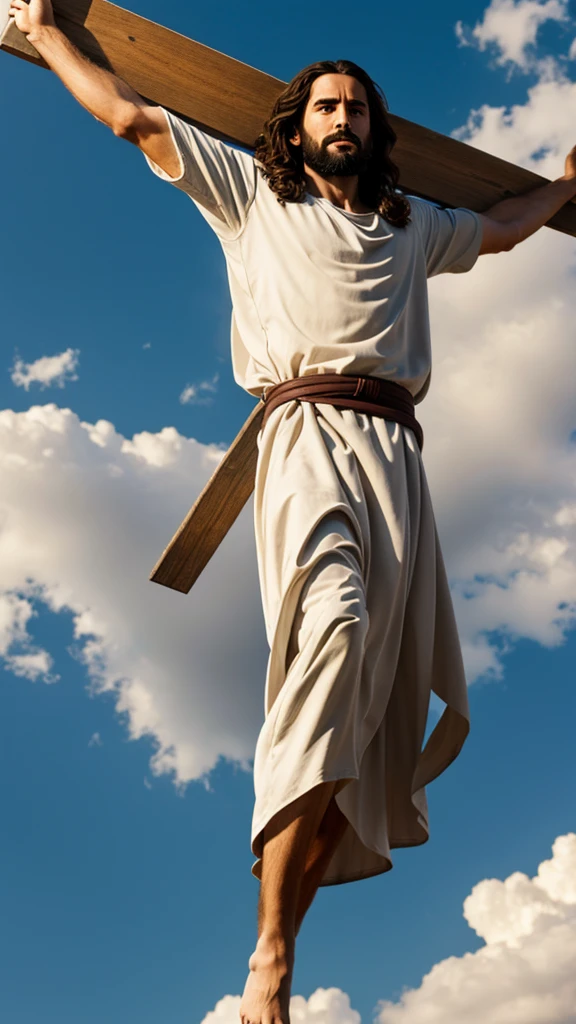 Jesus hovering in the sky