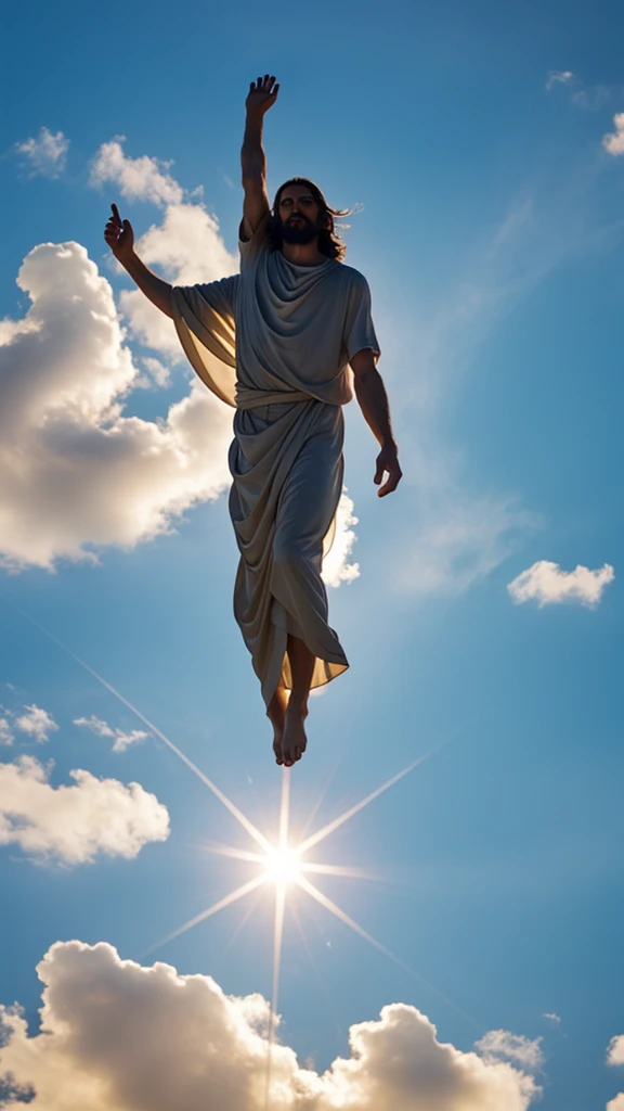 Jesus hovering in the sky 