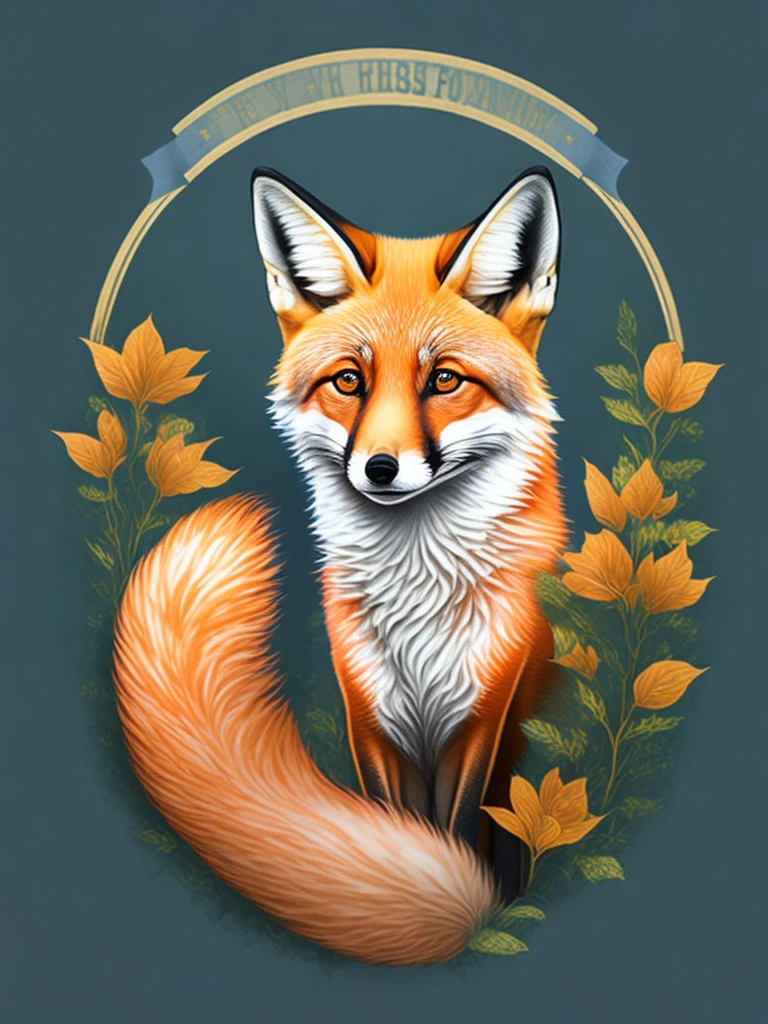 A t-shirt with a fox'The head is in the dark splash, t-shirt design, rzminjornada, vectorial art